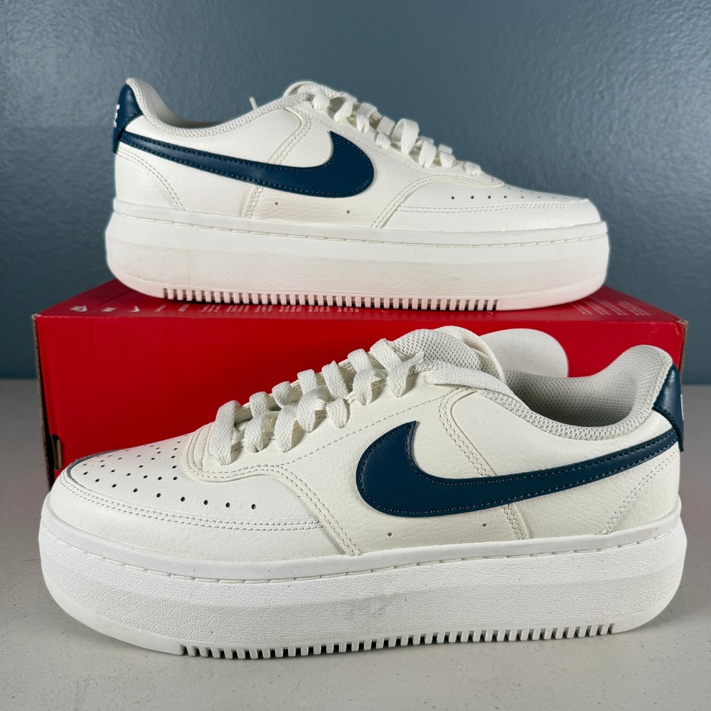 Nike Court Vision Alta LTR Sail Diffused Blue Platform Sneakers DM0113-102 10.5‎
